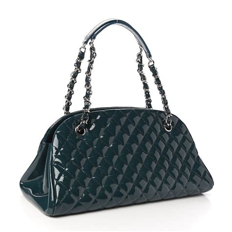 CHANEL Patent Quilted Medium Just Mademoiselle Bowling Bag 